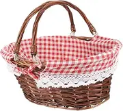 BESPORTBLE Outdoor Woven Picnic Basket with Handles Rustic Storage Basket for Fruits Vegetables and Flowers Durable Wicker Design for Parties and Outdoor Events for Home and Organizing