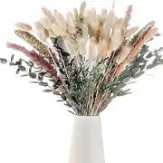 Pampas Grass Decor Set - Natural Dried Flowers for DIY Arrangements, Non-Toxic Home Wedding Decor, Use without Power