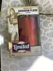 Wembley Stainless Steel Gridiron Flask Limited Edition Sapphire Red 8 oz Funnel