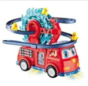 2 in 1 Fire Engine Slide Toy, Automatic Duck with Universal Wheel, Movable Eyes