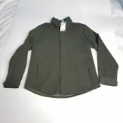 NWT Robert Graham Modern Americana Men Sz M Kern Shirt Jacket Olive Pearl Snap