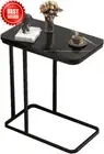 Black Square Side Table Foldable Metal Accent End Table for Small Spaces Bedroom