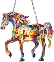 Horse Sun Catcher for Window, Horse Suncatchers Horse Shape Acrylic Ornament Sun Catcher, Horse Window Ornament, Rainbow Maker Memorial Ornament for Christmas Birthday Window, Walls, Porches