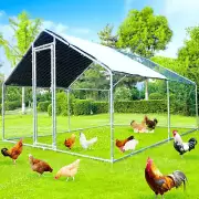 Large Metal Chicken Coop 12.8Lx9.84Wx6.6H for 8/10/16 Chickens with Run