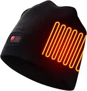 [Autocastle] Rechargeable Electric Warm Heated Hat Winter Battery Skull Beanie,Black,3 Heat