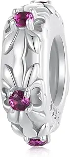 [DOYIS] Iris Stopper Charm Bead for Pandora Bracelets,925 Sterling Silver Silicone Lock Spacer Charm Bead