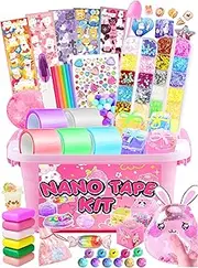 ZiZa Nano Tape Bubble Kit for Kids with Pink Box, Nano Tape Squishy Maker Kit, Nano Bubble Tape Kit, Nano Tape Bubbles