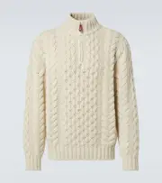 [Loro Piana] Loro Piana Valduggia cashmere half-zip sweater AU 87 beige