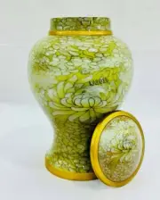 Aluminum Metal Cremation Urns for Ashes & Mortal Remains Large Yellow Ground Na