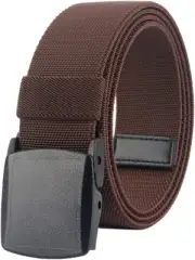 Elastic Belt for Men Stretch Canvas Belt with YKK Plastic Buckle Breathable Wais