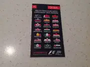 F1 FORMULA ONE MOTOR RACING FULL YEAR CALENDER MAGNET, OFFICIAL, FERRARI HONDA
