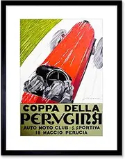 Sport Ad Motor Car Race Speed Car Fast Perugia Italy Framed Wall Art Print
