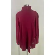 Soft Surroundings Sleek Lines Rumba Red Womens Turtleneck Sweater Size L