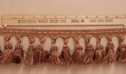 FABRIC TRIM TASSEL FRINGE WOVEN GOLDEN BROWN RED TR 262