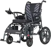Lightweight Electric Wheelchair for adults - Foldable, Dual Motor Dual Battery Electric Wheelchair - Electric Power Or Manual Manipulation