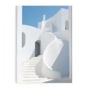 White Stairs Art Canvas Print
