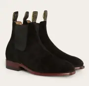 Ringers Western Kununurra Mens Chelsea Leather Boots Shoes in Black Suede D
