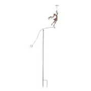 Willow & Silk Whimsical Girl w Yellow Umbrella Spinner/Balancing Garden Stake