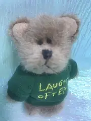 NOW FREE SHIP! Retired BNWT Boyds Bears Mini Smiley plush Bear “Laugh Often,”