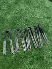 40X Half Green Artificial Grass U-Pins Metal Galvanised-Pegs Staples Astro-Turf