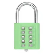 Push Button Combination Padlock 10-Digit 5-Position Lock Green