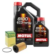 6L Motul 8100 ECO-NERGY 5W30 Mann Filter Motor Oil Change Kit For Caddy CTS 2.8L