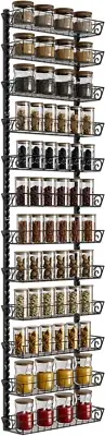 SWOMMOLY Adjustable Wall Mount Spice Rack Organizer, 12-Tier Dual-Use (Multi-Use