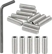 uxcell 1/4-28x3/4 Internal Hex Socket Set Grub Screws, 10 Pcs 304 Stainless Steel Cup Point Set Screw with Hex Key Wrench for Door Handles Bathroom Fixtures