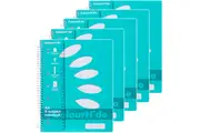 5 Pack Colourhide 5-Subject Notebook 250 Page A4 Aqua