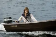 The country pop singer Gunter Gabriel during filming ZDF film "Nord- Old Photo