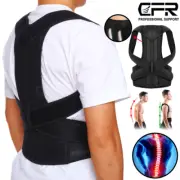 Adjustable Posture Corrector Full Back Support Shoulder Brace Belt Fit Men Women