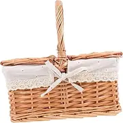 CAXUSD 1 PC Outdoor Picnic Basket Storage Baskets Girl Basket Picnic Basket with Halfway Lid Accessories Rug Picnic Bucket Plano Blanket Storage Basket Picnic Basket White Cool Mini Cloth