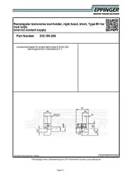 VDI30, turning tool holder, right hand, short, Type B1, 3/4", 212.100.250