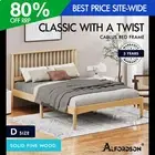 ALFORDSON Bed Frame Wooden Double Size Timber Base Foundation Oak CAELUS