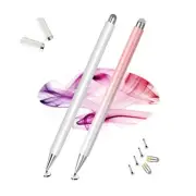 Stylus Pens for Touch Screens, 2 in 1 Magnetic High White/ White Pink