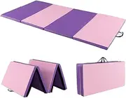 Giantex 4'x8' Gymnastics Mat, 2" Thick Folding Tumbling Mat with Carrying Handles, Foldable Gym Mat with Hook and Loop Fastener, Cheer Mats for Kids Adults Home Exercise Aerobics Fitness