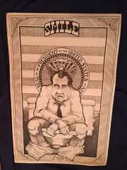 1971 SMILE THINGS COULD BE WORSE RICHARD NIXON BLACK & White POSTER-JOE PETAGNO