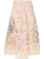 [Zimmermann] Zimmermann-Gonna Midi Drawn Illuminate In Seta E Lino-Donna 2