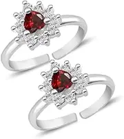 [Tongari] 925 Mesmerizing CZ Silver Toe Rings in Pure 92.5 Sterling Silver for Women...., Adjustable, Non-Precious Metal, No Gemstone