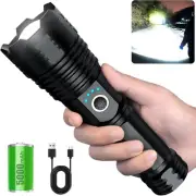 Rechargeable Flashlights High Lumens, 1000000LM Tactical Flashlight W/ 5 modes