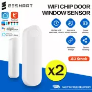 2 x NEW Smart Home WiFi Chip Door Window Sensor Security Alarm Google Home Alexa