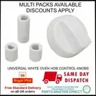 UNIVERSAL WHITE COOKER HOB CONTROL KNOB SWITCH WITH ADAPTORS FITS MOST OVENS pmd