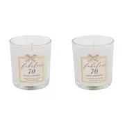 2x Gibson Gifts Jewelled Scented Candle Pomegranate Noir Scent 70th Birthday