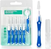 interdental Brushes, Soft Dental Brush for Teeth Cleaning Dental Floss Picks|Teeth Cleaning Tools| interdental Brushes Between Teeth Soft Bristle toothpicks for Removing Dental Plaque (6PCS, Blue)
