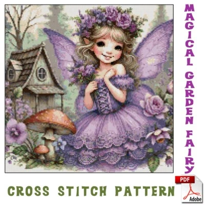 Magical Garden Fairy Cross Stitch Pattern (Digital Download PDF) #12