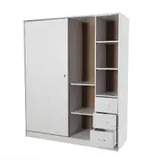 HE Randwick 5 Drawer Sliding Door Wardrobe with Hanging Rails
