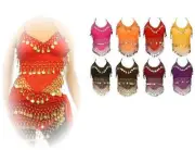 Wholesale Lot of 50 Assorted Womens Halter Camisole Belly Dance Top Dangle Coins