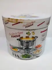 Roshco Chocolate & Cheese Fondue Set 12 Pieces Stainless Steel 2006