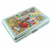Abstract Alien Art Em2 Silver Metal Cigarette Case RFID Protection Wallet
