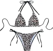 [CJXPJZPLD] Watermelon Print Halter Tie Side Bikini Set for Women